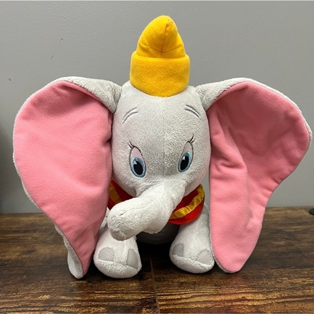 Kohls Cares Disney Dumbo Plush Stuffed Animal Elephant Grey Pink Yellow Hat 9"
